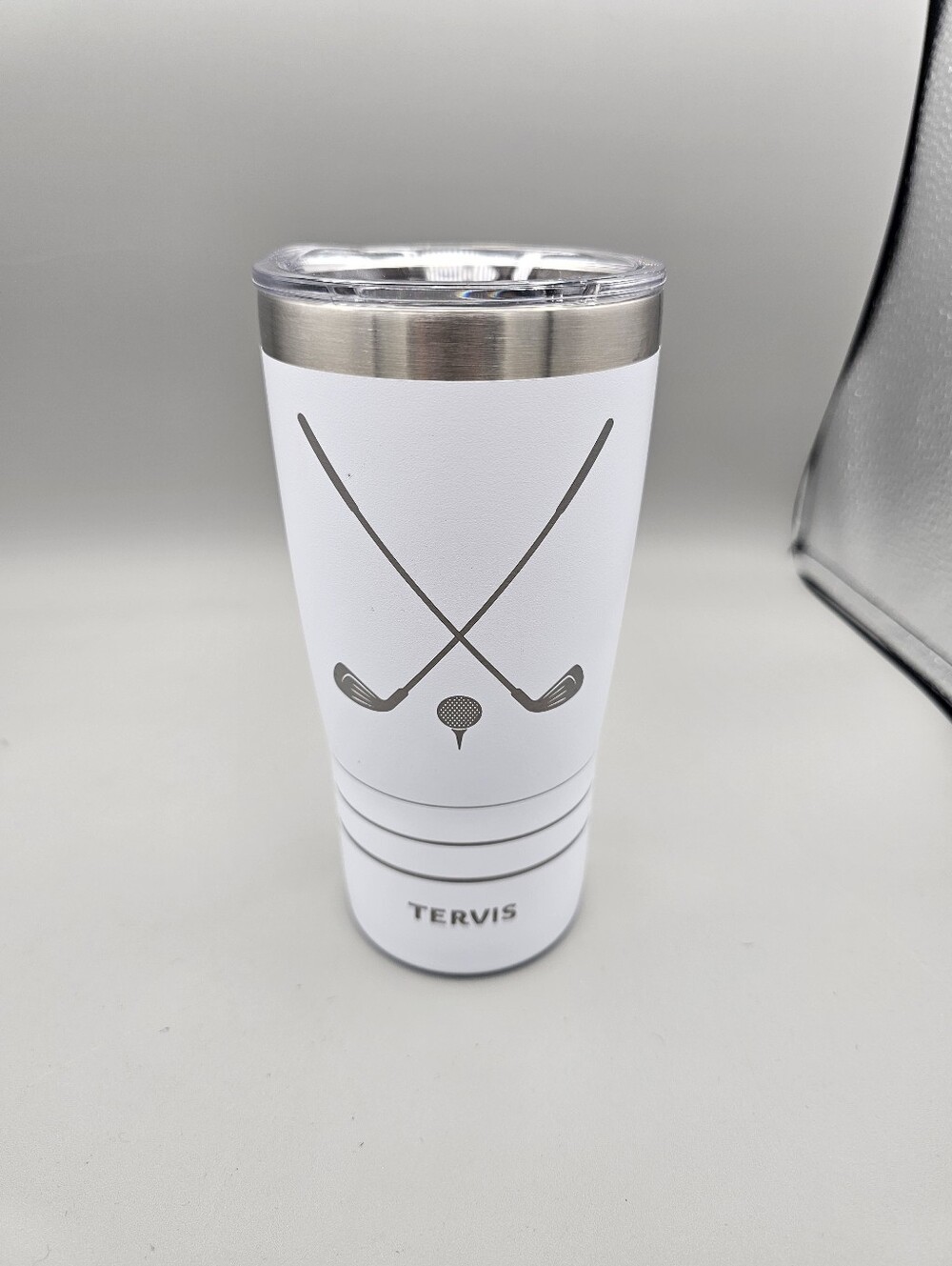 Tervis 20 Oz‎ Golfers Life White Triple Walled Insulated Etched Clubs Flaws New